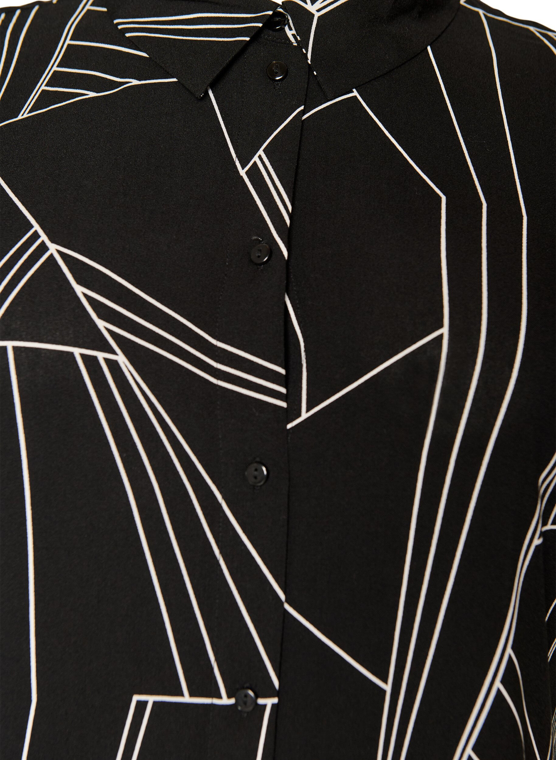 Zizzifashion Loose-fitting long shirt in viscose, Black, Packshot image number 2