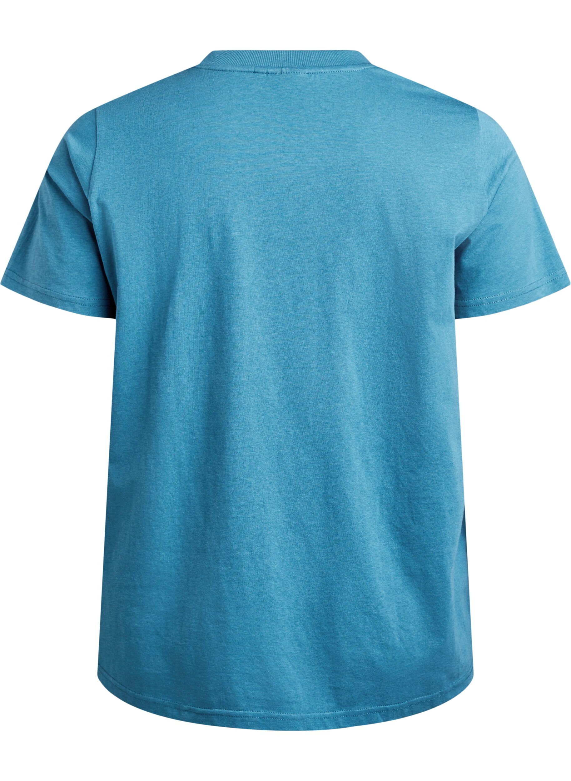 Zizzifashion Basic cotton T-shirt with round neck, Grey, Packshot image number 1