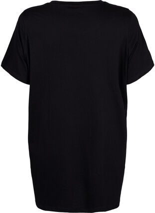 Oversized night t-shirt in organic cotton, Black W. coffee, Packshot image number 1