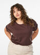Short-sleeved cotton blend t-shirt, Brown, Model image number 0