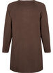 Knitted dress with a round neck and slit, Brown, Packshot image number 1