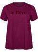 Organic cotton T-shirt with velour text, Purple, Packshot image number 0