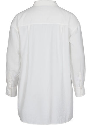 Long viscose shirt with pockets and slits, White, Packshot image number 1
