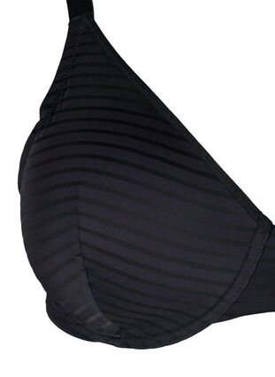 Moulded bra with striped mesh, Black, Packshot image number 2