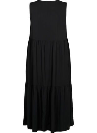 Sleeveless maxi dress in viscose, Black, Packshot image number 1