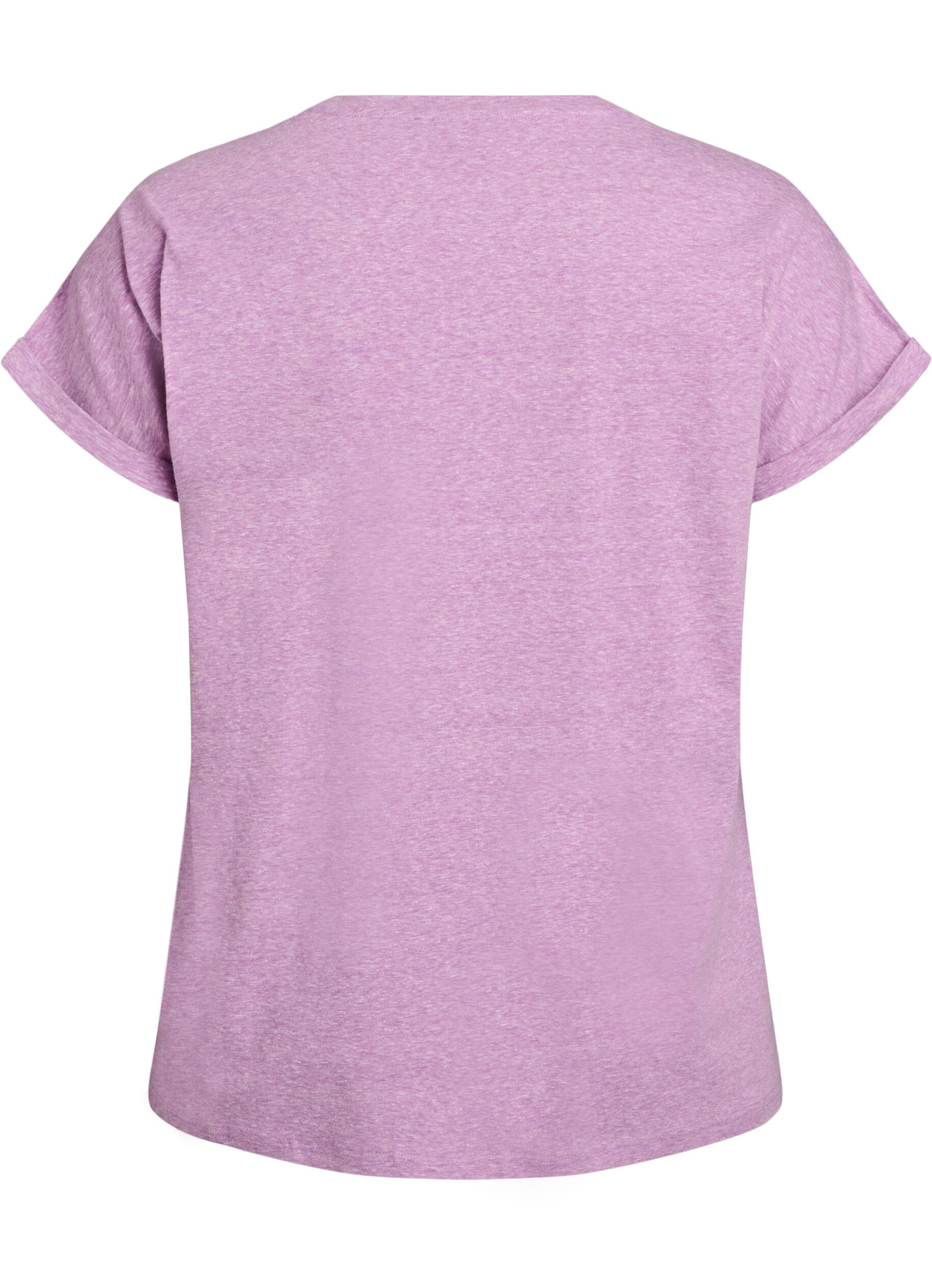 Zizzifashion Melange t-shirt with short sleeves, Purple, Packshot image number 1