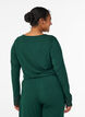 Long-sleeved pyjama top with lace details, Green, Model image number 2