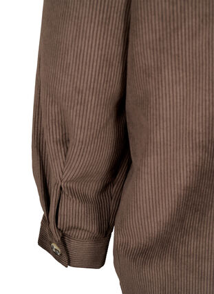 Long sleeve velvet shirt with chest pockets, Java, Packshot image number 3