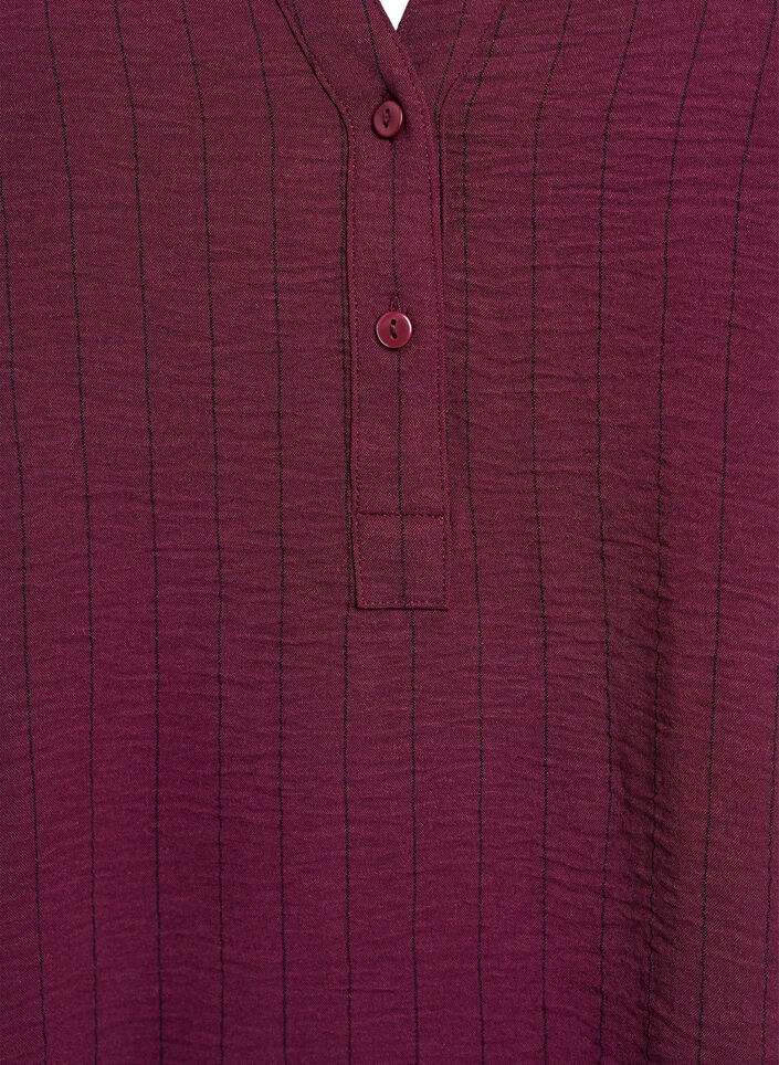 Pinstripe shirt blouse, Red, Packshot image number 2