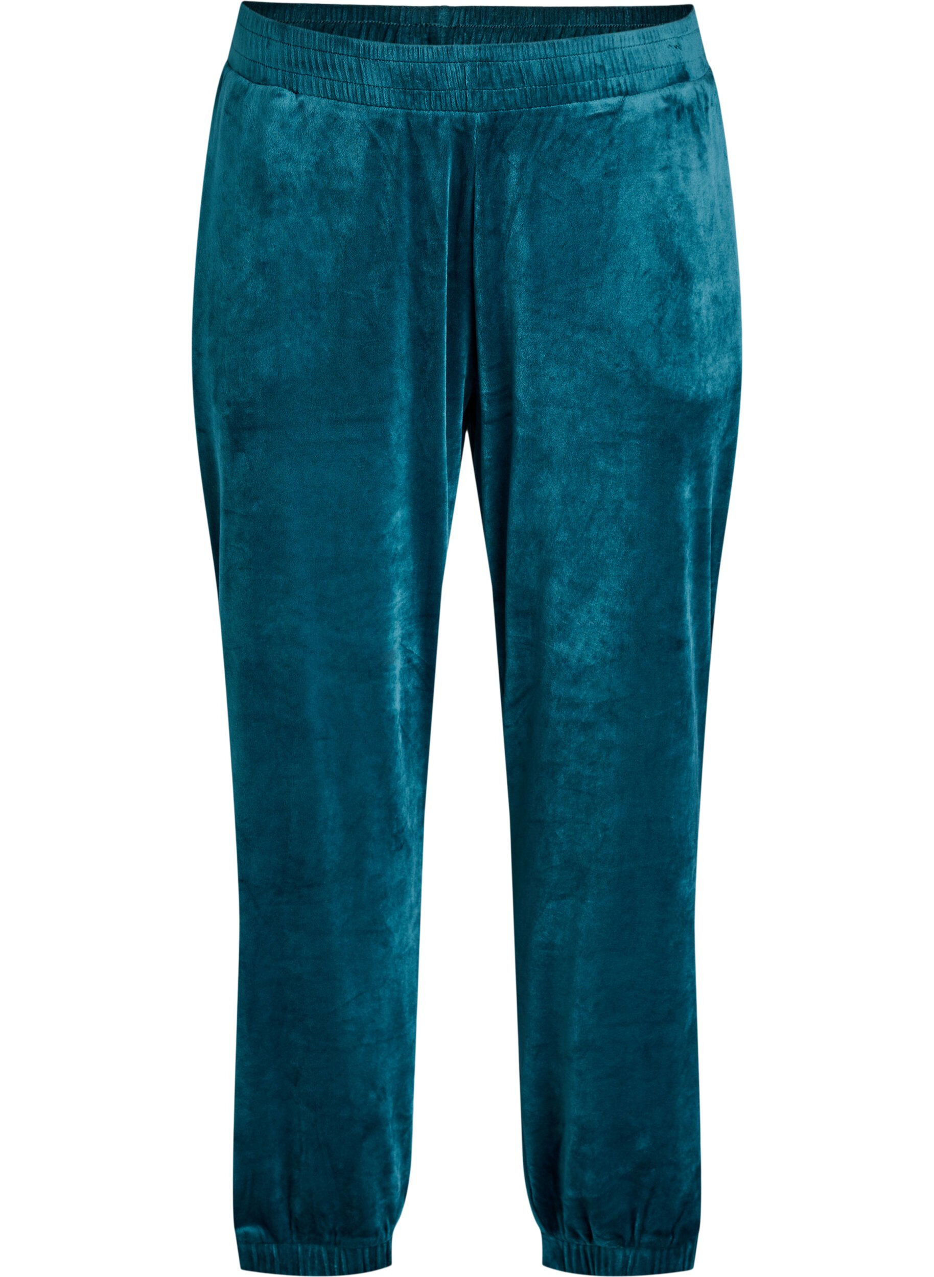 ZizzifashionLoose velvet trousers, Green, Packshot image number 0