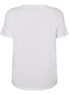 Cotton T-shirt with chest print, White, Packshot image number 1