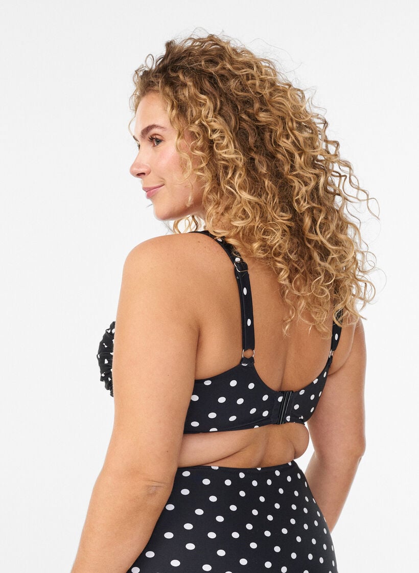 Bikini top with padding and print, Black, Model image number 1