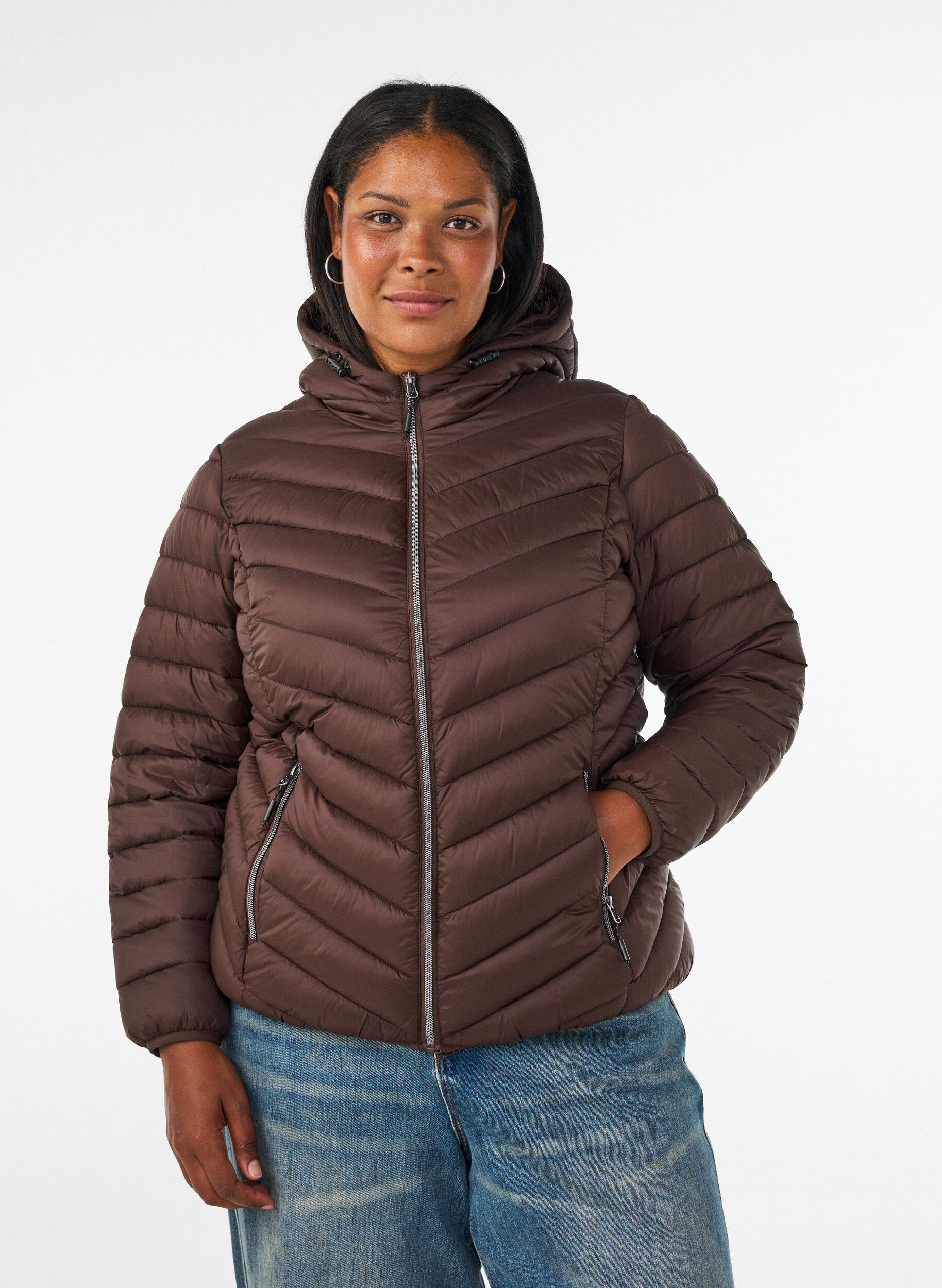 ZizzifashionLightweight hooded jacket, Brown, Model image number 0