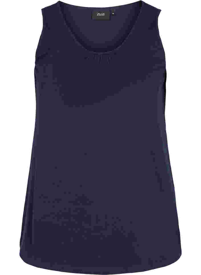 Plain-coloured cotton top, Night Sky Solid, Packshot image number 0