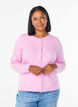 Cardigan with round buttons, Pink, Model image number 0