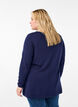 Knitted blouse in cotton-viscose blend, Blue, Model image number 2