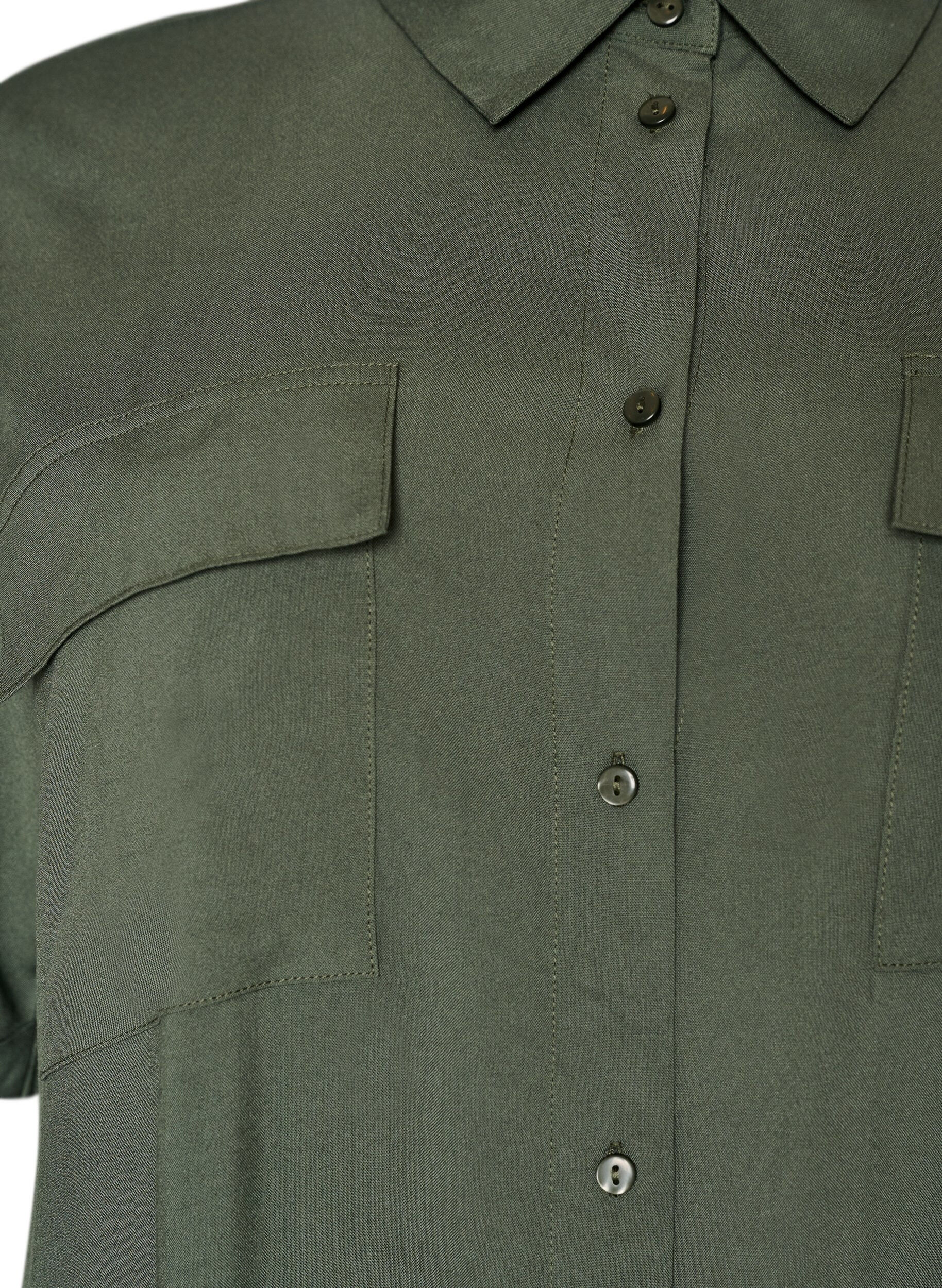 ZizzifashionLong shirt dress with short sleeves, Green, Packshot image number 2