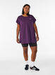 Long workout T-shirt, Purple, Model image number 1