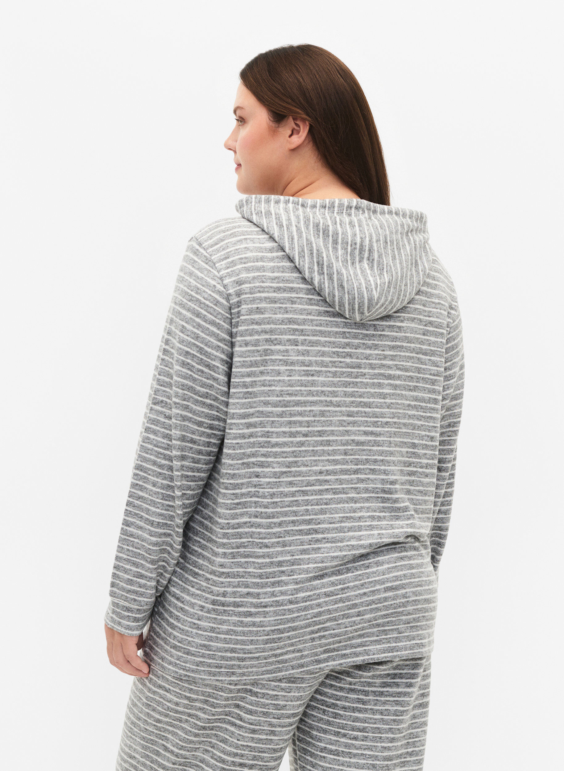 Zizzifashion Loose hoodie with stripes, DGM Stripe, Model image number 1
