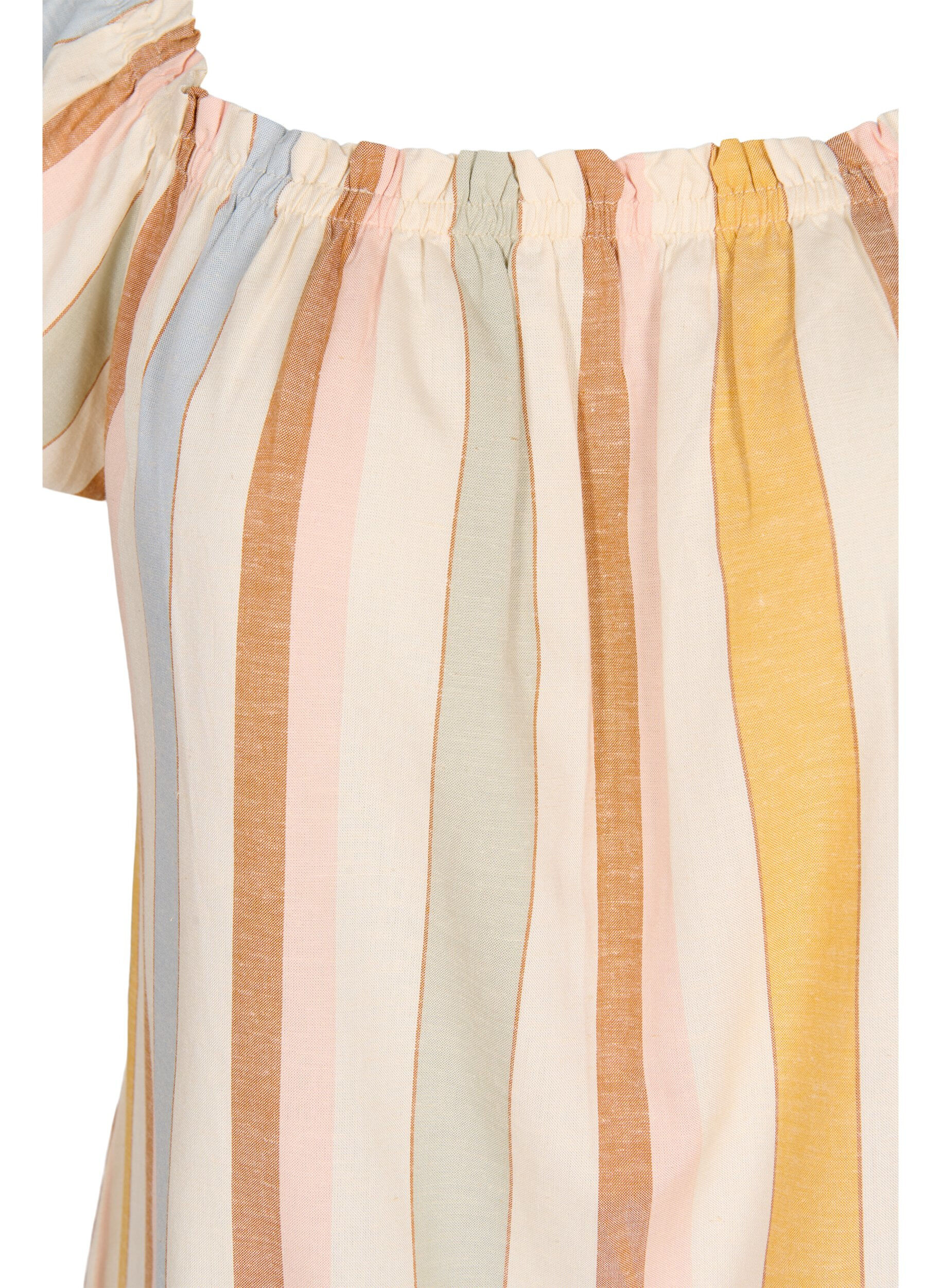 Zizzifashion Off-shoulder beach tunic, Striped Jaquard, Packshot image number 2