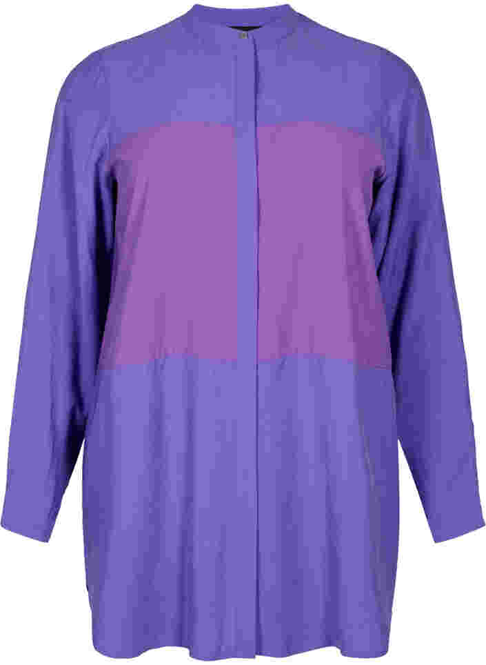 Long colour-block shirt, Purple Block, Packshot