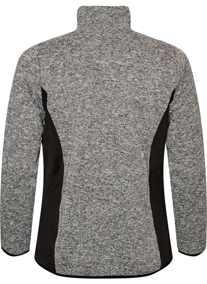 Training cardigan with contrast panels and a high collar, Dark Grey, Packshot image number 1