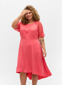 Midi dress with short lace sleeves, Dubarry, Model