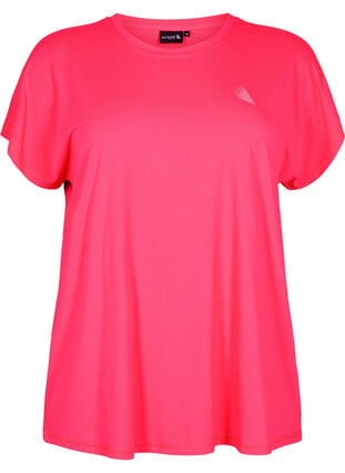 Short-sleeved workout t-shirt, Neon Diva Pink, Packshot image number 0