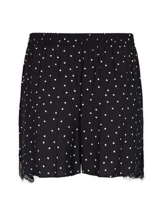 	 Spotted viscose night shorts, Angora Dot, Packshot image number 1