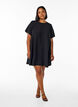 A-line viscose dress with short sleeves, Black, Model image number 1