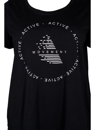 Training T-shirt with print, Black White Logo, Packshot image number 2