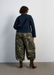 Balloon trousers with a high waist and all-over pattern, Green, Model image number 1