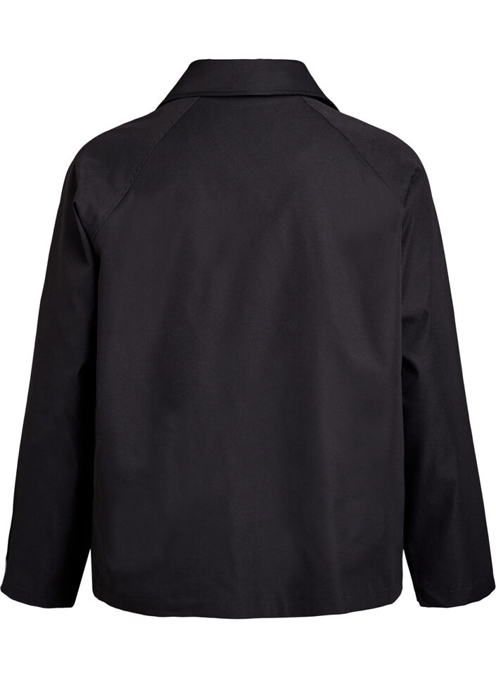 Short trench coat with pockets, Black, Packshot image number 1