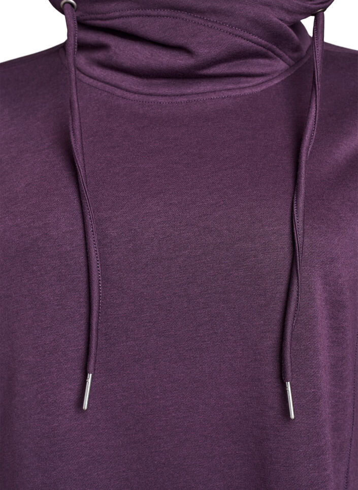 FLASH - Short sweatshirt dress with high collar and pockets, Purple, Packshot image number 2