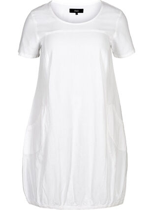 Short-sleeved cotton dress, White, Packshot image number 0