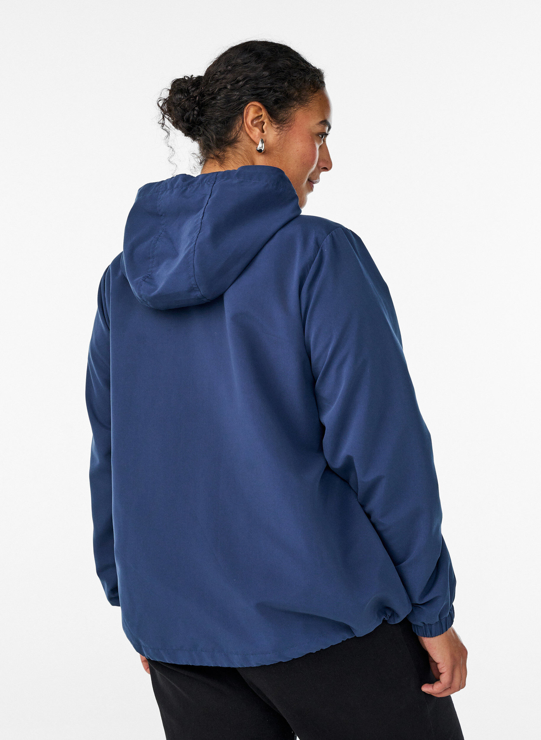 ZizzifashionLightweight jacket with a hood and zipper, Blue, Model image number 2