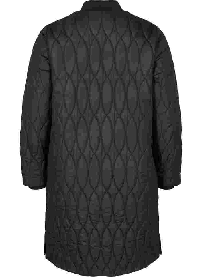 Quilted thermal jacket with zip and pockets, Black, Packshot image number 1