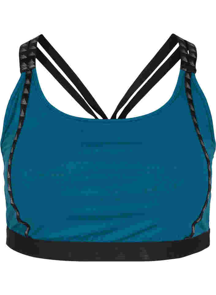 Sports bra with mesh back, Deep Teal, Packshot image number 0