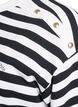 Striped blouse with 3/4 sleeves and button detail, Black, Packshot image number 3