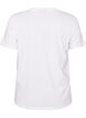 Cotton T-shirt with text badge, White, Packshot image number 1