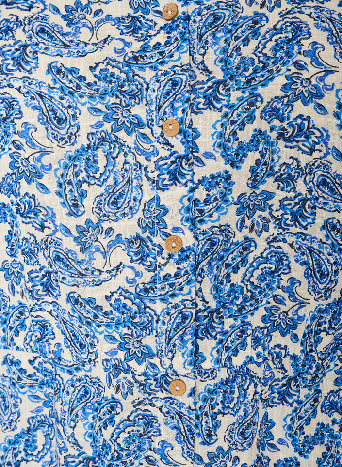 Short cotton dress with floral print, Blue, Packshot image number 2