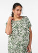Short sleeve viscose blouse with print, Green, Model image number 0