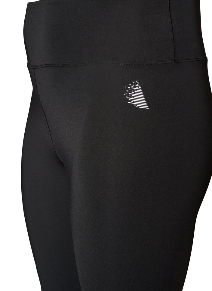 Training tights with a high waist and pocket in the waistband, Black, Packshot image number 2