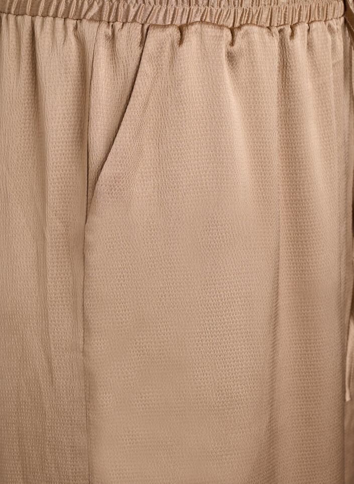 Satin-look trousers with wide, straight legs, Brown, Packshot image number 2