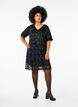 Short dress with sequin fringes, Black, Model image number 2