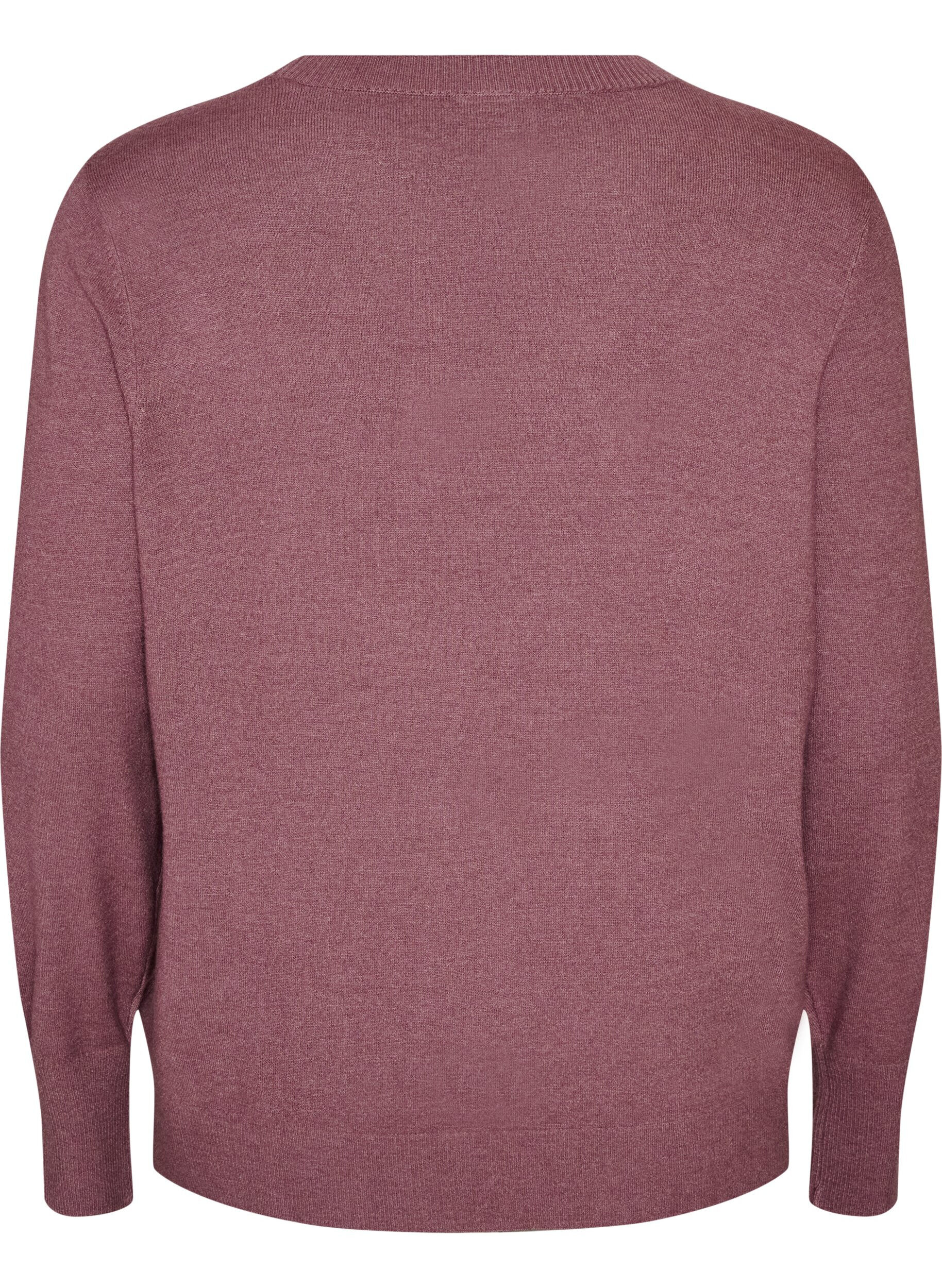 ZizzifashionKnitted blouse with a round neck, Rose, Packshot image number 1