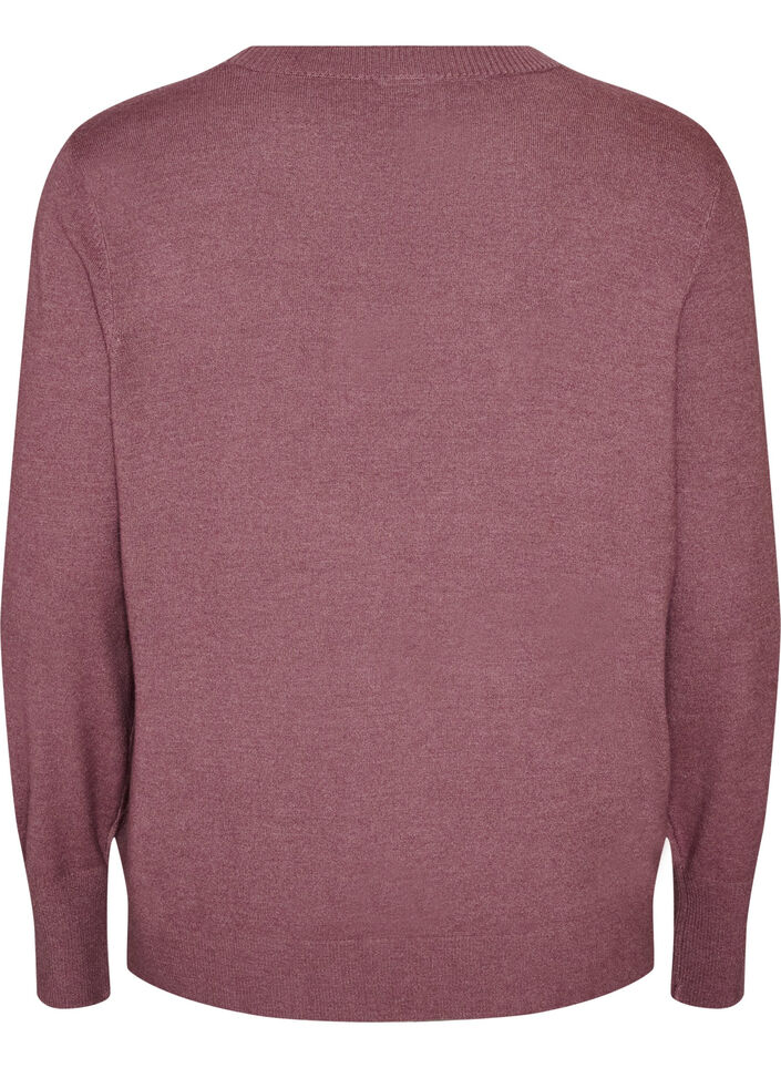 Knitted blouse with a round neck, Rose, Packshot image number 1