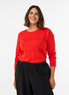 Long-sleeved basic T-shirt with a round neck, Red, Model image number 0