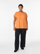 Short-sleeved cotton blend t-shirt, Orange, Model image number 1