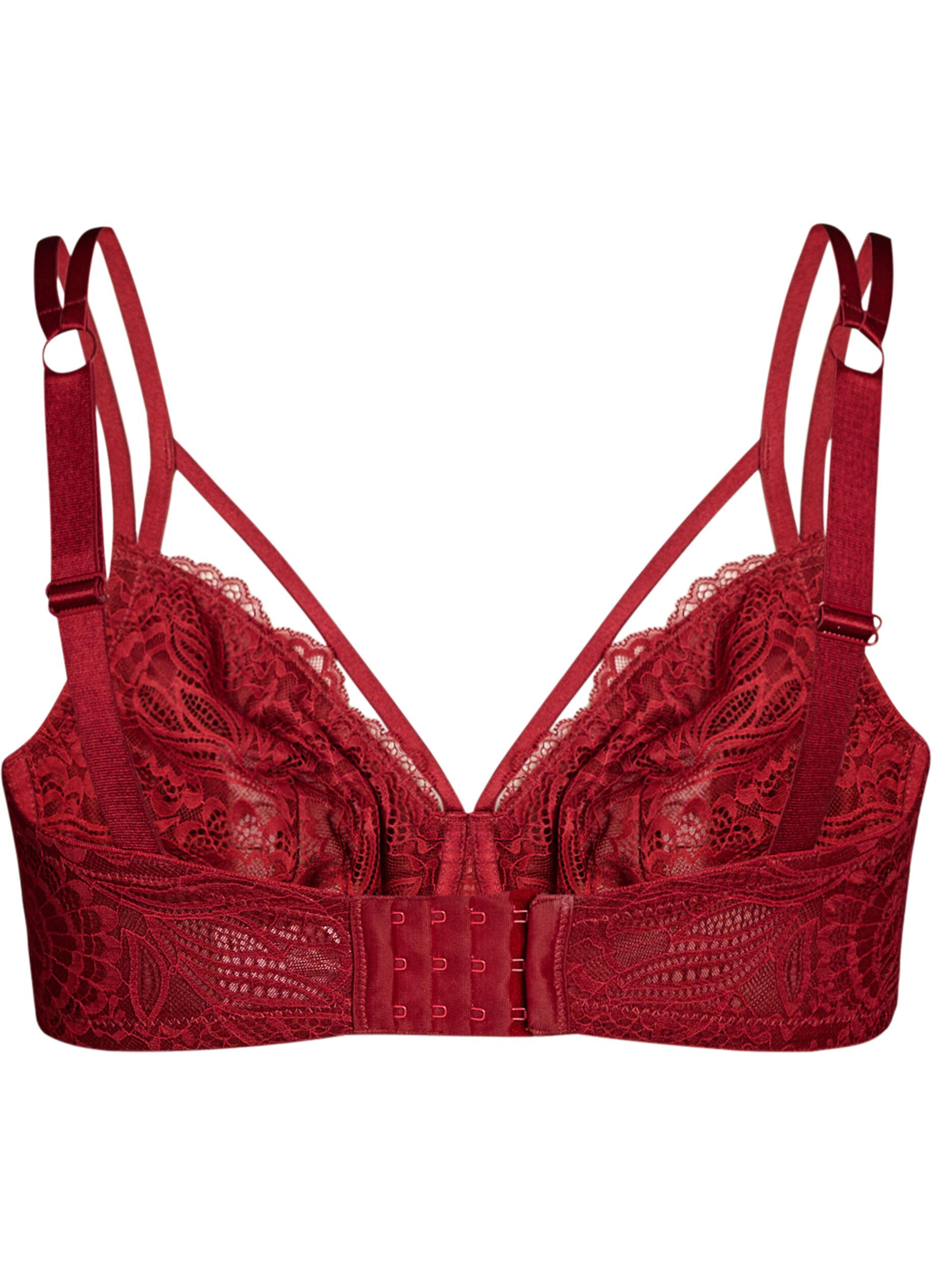 ZizzifashionFull coverage bra with lace and double straps, Black, Packshot image number 1